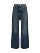 Brunello Cucinelli Wide-leg cotton denim Jeans - Aged Blue Denim