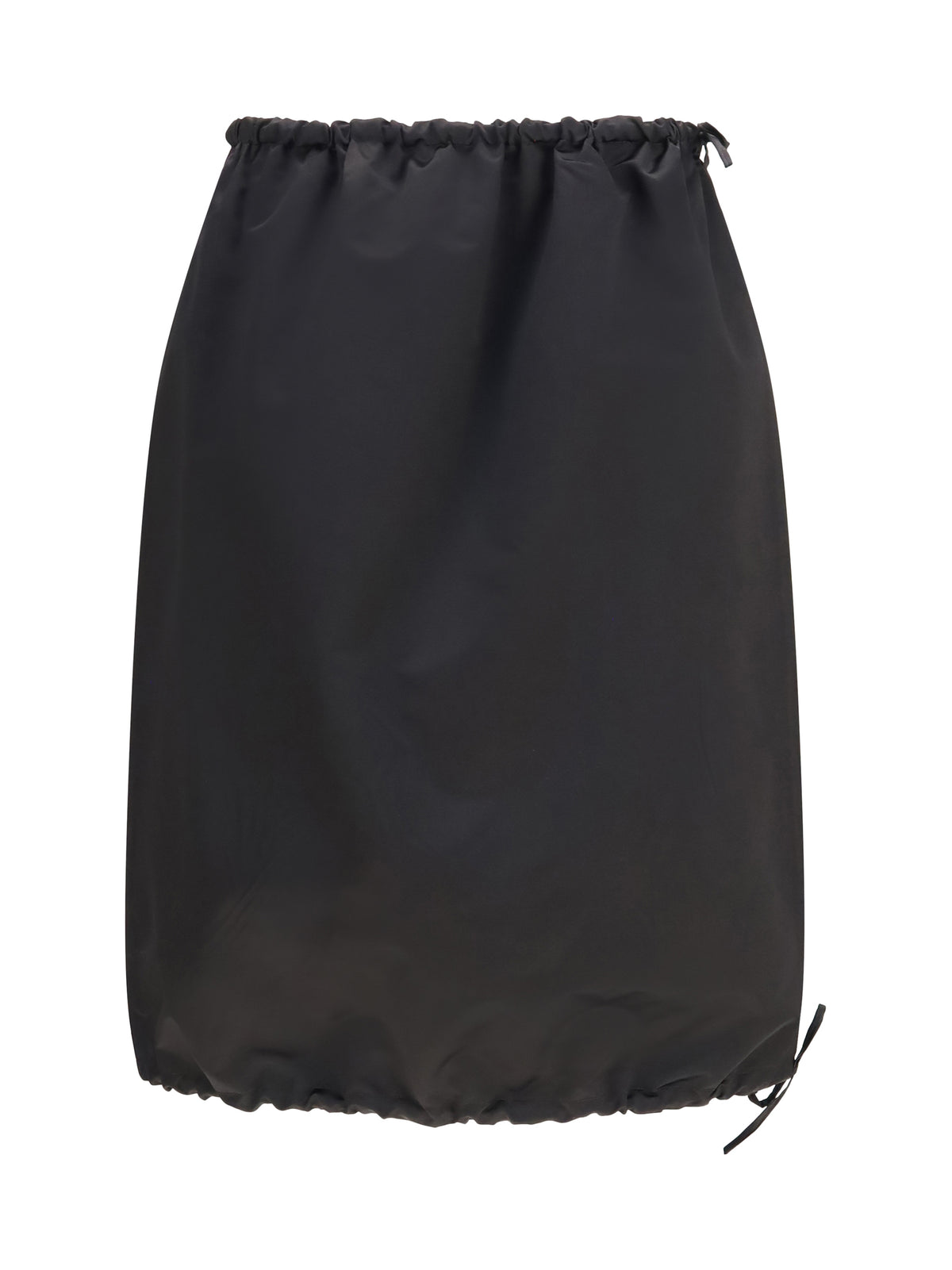 Prada Satin midi Skirt with drawstring - Black