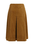 Tory Burch Corduroy pleated Skirt - Terracotta