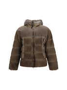 C.P. Company Goggle Hooded Down Jacket in Eco-Chrome R - Re-Color Brown