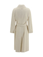 Max Mara Studio Double breasted wool Coat - White Lana