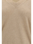 Malo Cashmere V-neck Sweater - Light Sand
