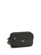 Valentino Garavani Grained leather Crossbody Bag with zip - Black
