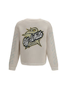 Off-White Star Logo Diagonal Varsity Cardigan - Cream