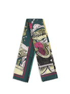 Burberry Silk Scarf with Etched Knight - Emerald Green