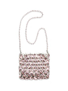 Self-Portrait Crystal mesh Pouch - Pink