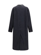 Prada Single-breasted mouliné Prince of Wales and embroidered twill Coat - Nero+Agave