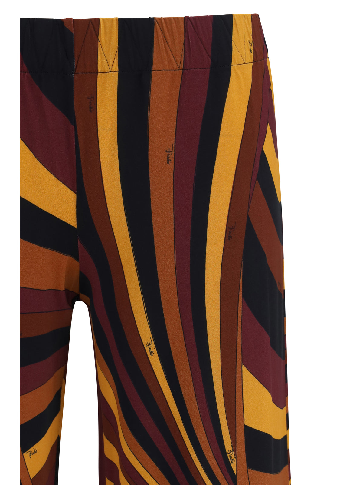 Pucci Satin jersey Pants in Iride print - Burgundy Gold