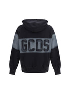GCDS Spray Logo Hooded Sweatshirt - Black/Grey