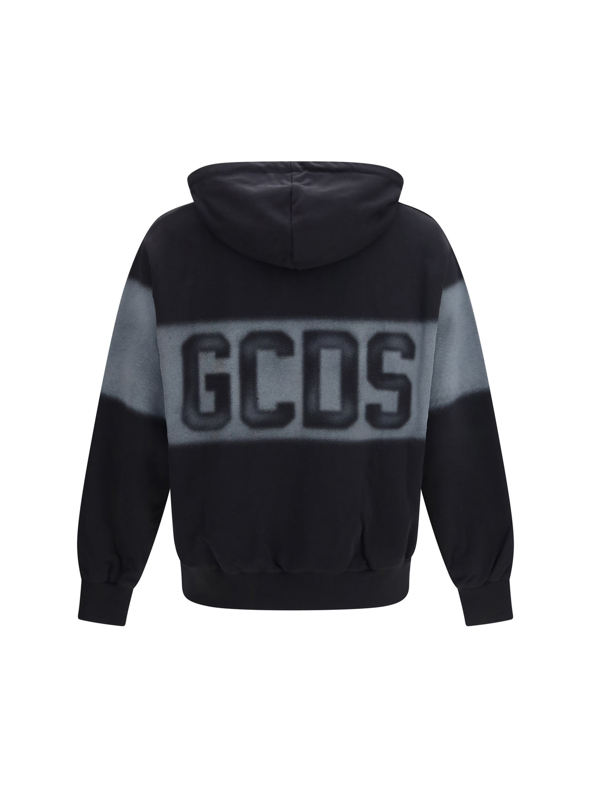 GCDS Spray Logo Hooded Sweatshirt - Black/Grey