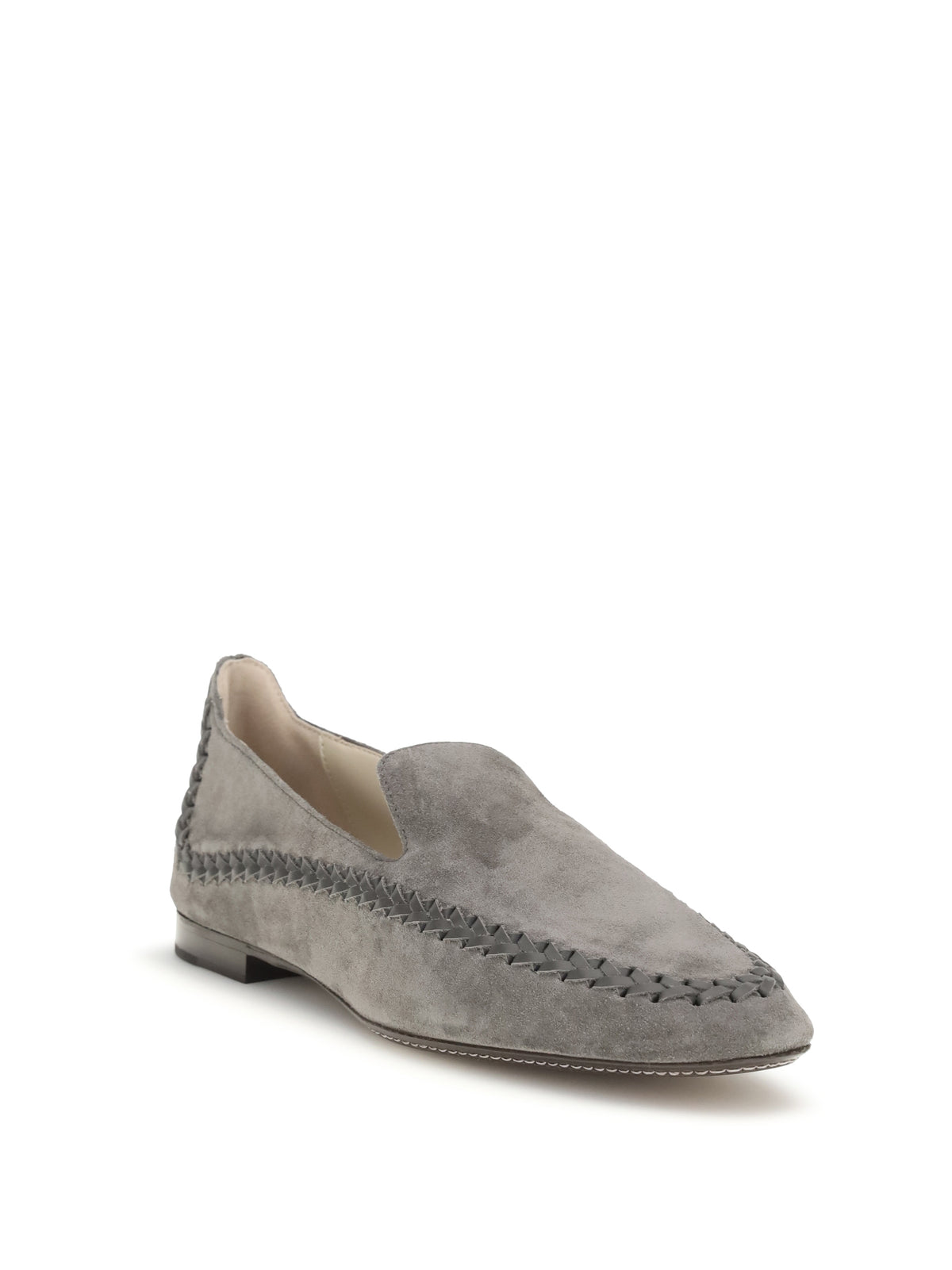 Giorgio Armani Leather Loafers - Grigio+Grigio