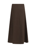 Brunello Cucinelli Flute virgin wool and viscose twill Skirt - Dark Chocolate