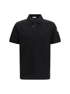 Moncler Cotton piqué Polo Shirt with logo - Black