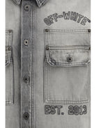 Off-White Diag Military Overshirt in denim - Sun-Faded Grey