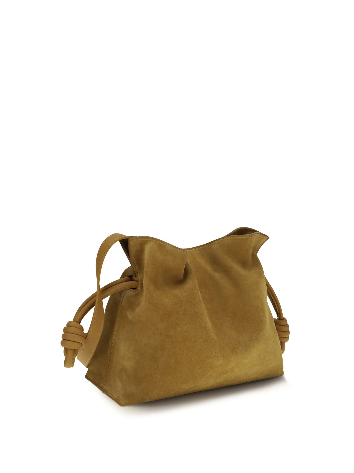 Loewe Medium Flamenco Clutch suede Handbag - Ochre