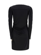 Balmain Draped jersey mini Dress - Noir