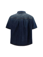 Loewe Short sleeve denim Trapeze Shirt - Dark Blue