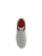 Alexander McQueen Leather Sneakers - Grey/Flame