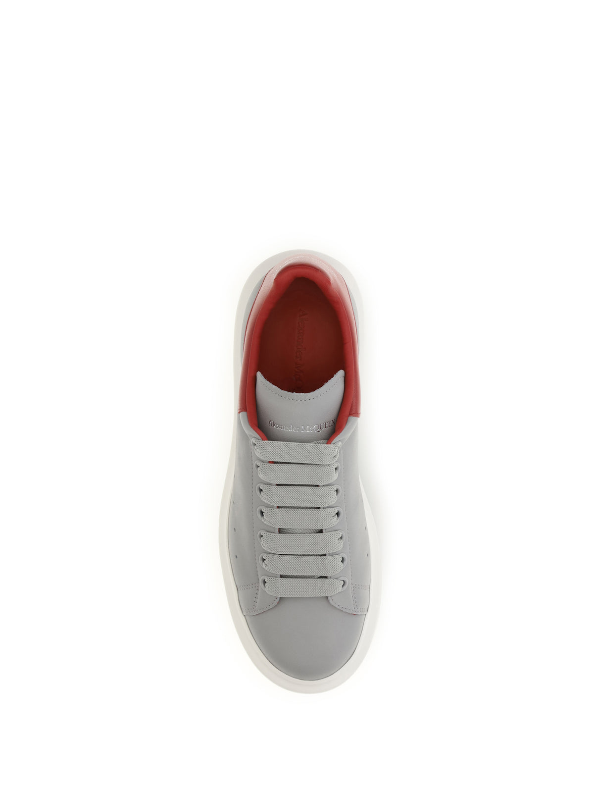 Alexander McQueen Leather Sneakers - Grey/Flame