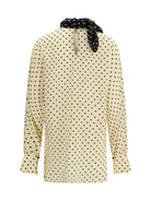 Valentino Polka dot Blouse with side bow - Betulla/Black