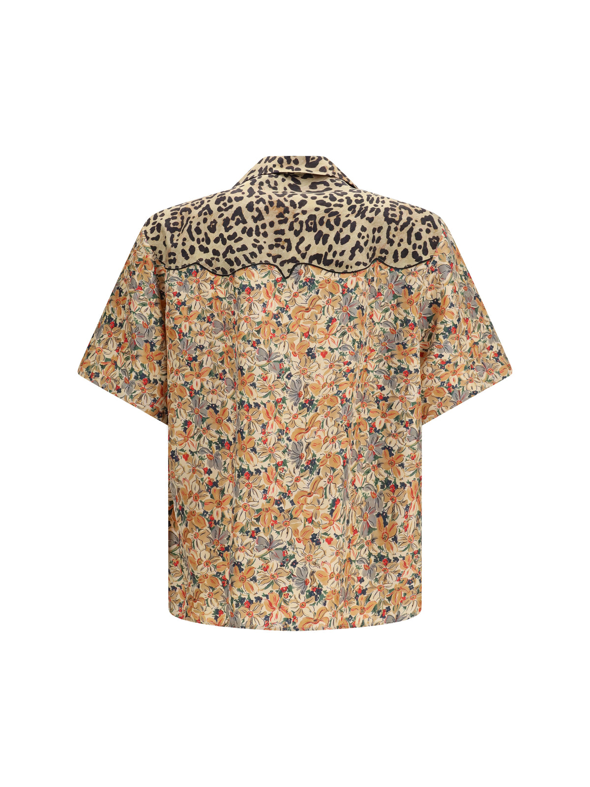 Valentino Short-sleeve floral and leopard print Shirt - Multicolor