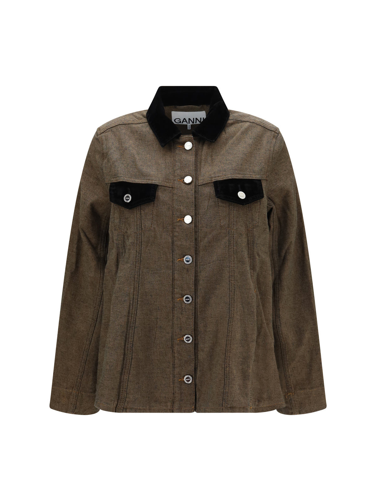 Ganni Neppy denim Overshirt - Chicory Coffee