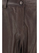 Magda Butrym Straight-leg leather Pants - Brown