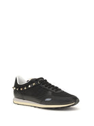Valentino Garavani Stud Up Sneakers in leather and nylon - Black/Black/Black/Black/Grey/P.Grey