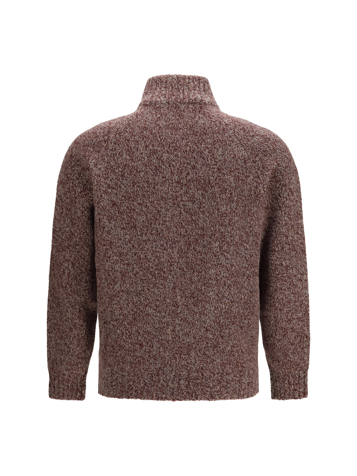 Brunello Cucinelli Mélange virgin wool, silk and cashmere zip Cardigan - Borgogna