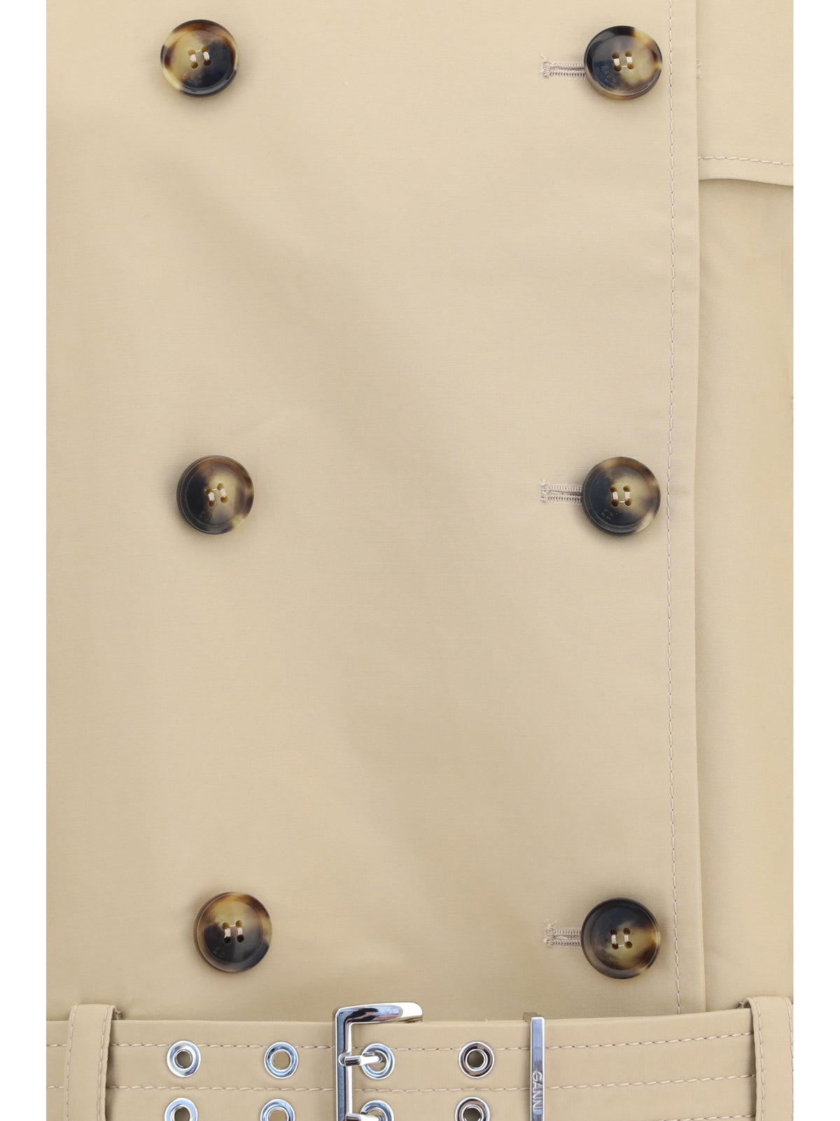 Ganni Double-breasted belted Jacket - Warm Sand