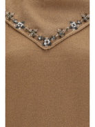 Prada Cashmere Sweater with jewel scarf - Camel