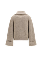 Brunello Cucinelli High-neck Sweater with wide sleeves - Beige