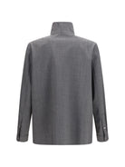 Valentino Mouliné wool shirt Jacket - Black/Grey