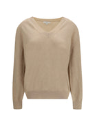 Malo Cashmere V-neck Sweater - Light Sand