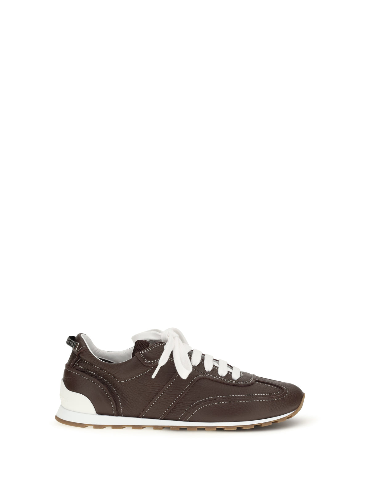 Brunello Cucinelli Leather Sneakers - Burgundy