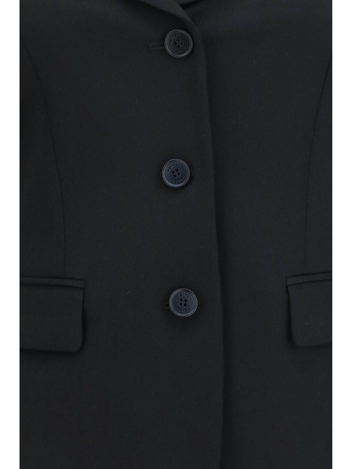 Alexander McQueen Structured off-shoulder Jacket with harness details - Black