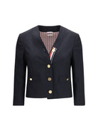Thom Browne Hopsack Cardigan Jacket - Navy
