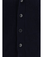 Brooksfield Virgin wool shawl collar Cardigan - Blue Dark