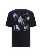 Off-White Arrow Out Flower T-shirt - Black Balsam Green