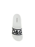 Dolce & Gabbana Logo Slide Sandals - White/Black