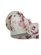 Magda Butrym Sculptural floral-print bandeau Swim Top - Cream