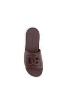 Dolce & Gabbana Grained leather Sandals - Burgundy
