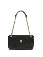 Bottega Veneta Intrecciato Shoulder Bag - Black-M Brass