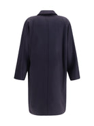 Max Mara Studio Double breasted wool drap Coat - Blue