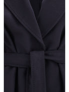 Max Mara Studio Wool Coat with peak lapels - Blue
