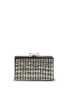 Self-Portrait Crystal chainmail Clutch - Silver