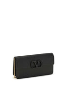 Valentino VLogo signature grainy calfskin chain Wallet - Black