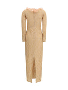 Alessandra Rich Stretch lace evening Dress - Nude