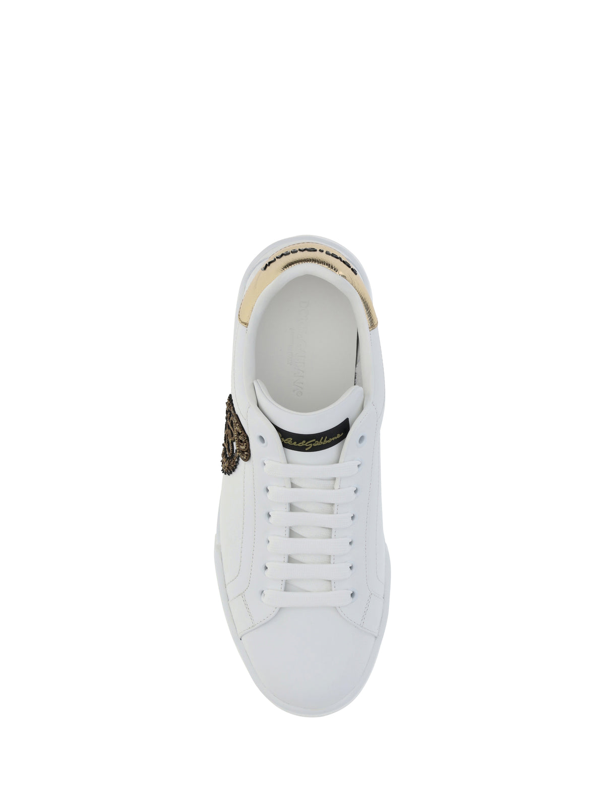 Dolce & Gabbana Portofino Sneakers - White/Gold Dark