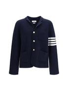 Thom Browne Single-breasted wool Jacket with four-bar sleeve detail - Navy